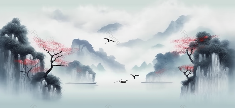 手绘中国风意境水墨山水,插画/手绘图,插画/手绘图库,插画/手绘图下载,插画/手绘